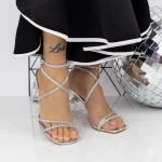Ženski sandali z debelo peto 2XKK99 Srebrna | Mei