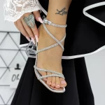 Ženski sandali z debelo peto 2XKK99 Srebrna | Mei