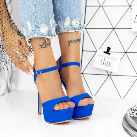 Ženski sandali s tanko peto in platformo 2XKK103 Modra | Mei
