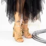 Ženski sandali z debelo peto 2XKK110 Zlata | Mei