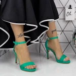Ženski sandali s tanko peto 2XKK90 Zelena | Mei