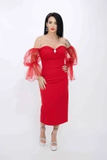 Ženska obleka R2784 Rdeča | Kikiriki