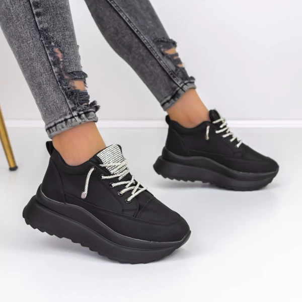 Ženski športni copati s platformo 3WL3 Črna | Mei