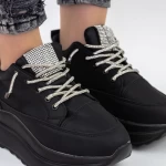 Ženski športni copati s platformo 3WL3 Črna | Mei