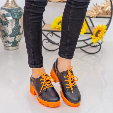 Ženski casual čevlji ZP1973 Črna-Oranžna | Mei