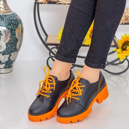 Ženski casual čevlji ZP1973 Črna-Oranžna | Mei