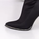 Ženski nizki škornji s tanko peto 3KV7 Črna | Mei