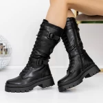 Ženski škornji z nizkim podplatom 3H6 Črna | Mei