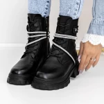 Ženski kratki škornji s krznom 3MX19 Črna | Mei