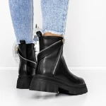 Ženski kratki škornji s krznom 3MX16 Črna | Mei