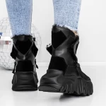 Ženski kratki škornji s krznom 3WL60 Črna | Mei
