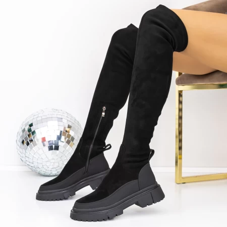 Ženski škornji z nizkim podplatom 3KD11 Črna | Mei