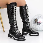 Ženski škornji z nizkim podplatom 3JF8 Črna | Mei