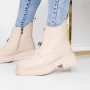Ženski kratki škornji s krznom 3WL12 Bež | Mei