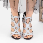 Ženski sandali z debelo peto KV38A Srebrna | Mei