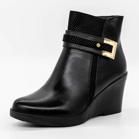 Ženski kratki škornji s krznom A967 Črna | Fashion