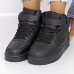 Ženski kratki škornji s krznom 6615-17 Črna | Fashion