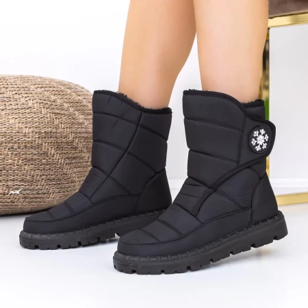 Ženski kratki škornji s krznom A21-1 Črna | Fashion