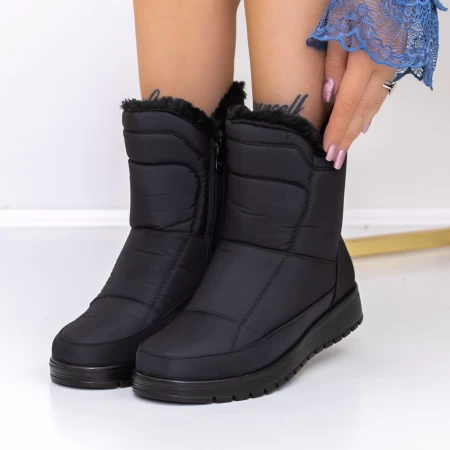 Ženski kratki škornji s krznom B13-1 Črna | Fashion