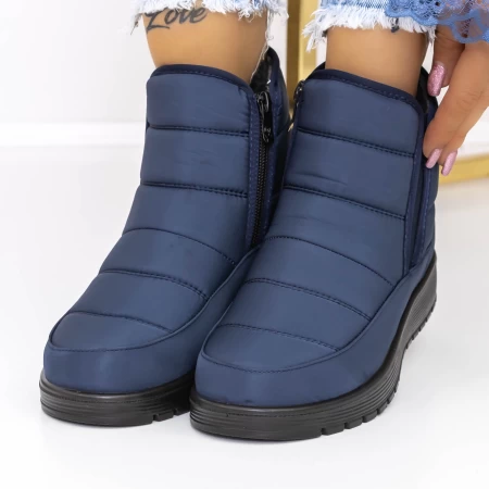 Ženski kratki škornji s krznom B27-10 Modra | Fashion