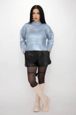 Ženski pulover P07543 Modra | Kikiriki
