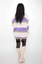 Ženski pulover OP4 Bela-Vijolična | Kikiriki