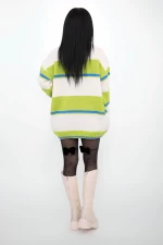 Ženski pulover OP4 Bela-Zelena | Kikiriki