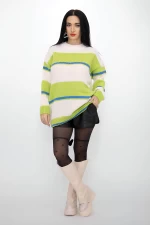 Ženski pulover OP4 Bela-Zelena | Kikiriki