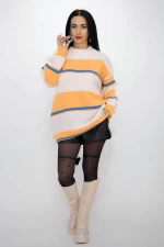 Ženski pulover OP4 Bela-Oranžna | Kikiriki