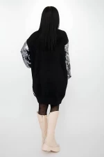 Ženski pulover 50066 Črna-Srebrna | Kikiriki