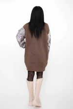 Ženski pulover 50066 Rjava-Srebrna | Kikiriki
