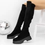 Ženski škornji z nizkim podplatom 3WL125 Črna | Mei