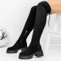 Ženski škornji z nizkim podplatom 3WL126 Črna | Mei