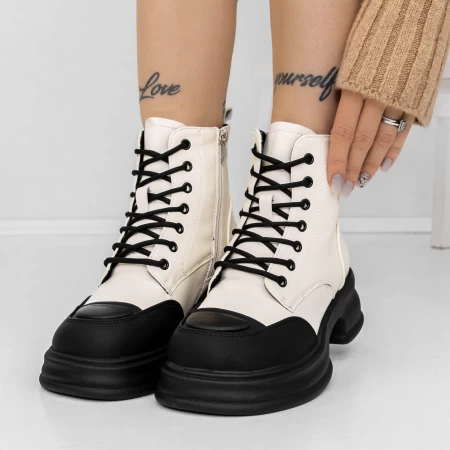 Ženski kratki škornji s krznom 3WL127 Bela | Mei