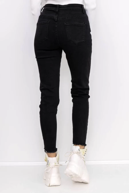 Ženske jeans hlače KP190-2 Črna | Mina