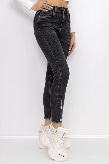 Ženske jeans hlače KP128-6 Črna | Mina