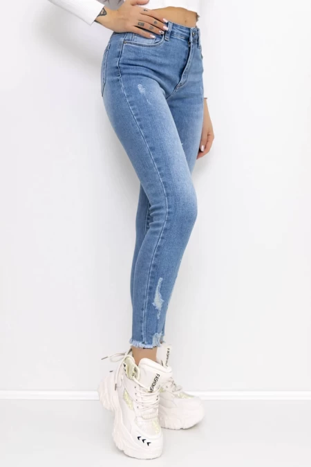 Ženske jeans hlače KP189-5 Modra | Mina