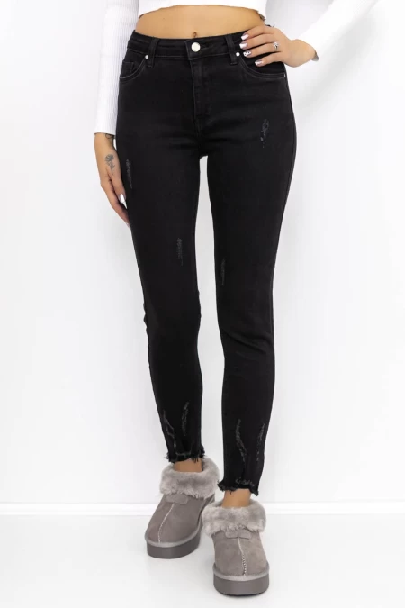 Ženske jeans hlače KP189-2 Črna | Mina