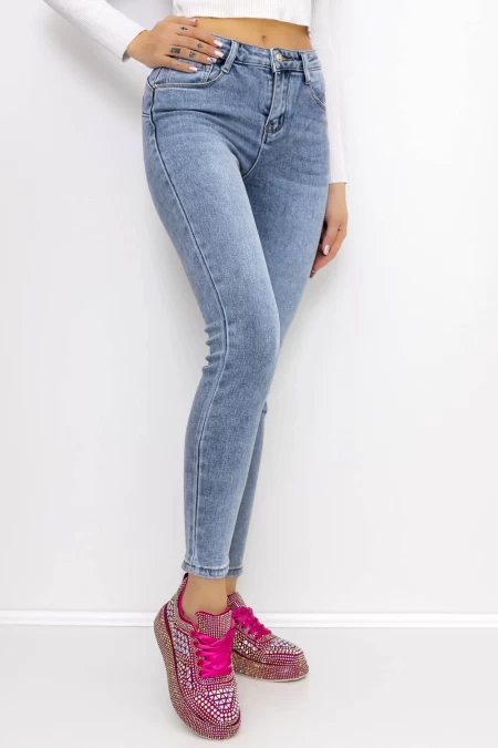 Ženske jeans hlače M7911 Modra | Mina