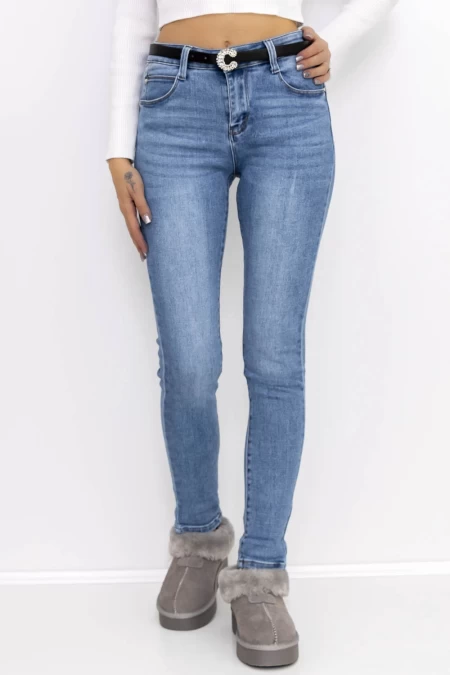 Ženske jeans hlače M7869 Modra | Mina