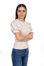 Ženska majica s kratkimi rokavi ST35 Bež | Kikiriki