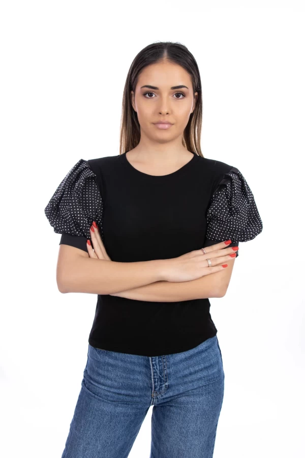 Ženska majica s kratkimi rokavi ST35 Črna | Kikiriki