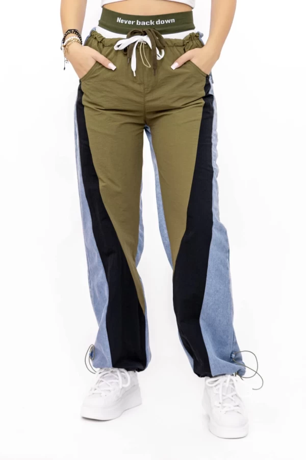 Ženske hlače TR380 Kaki-Modra | Kikiriki