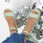 Ženski sandali z nizkim podplatom 3GZ68 Zelena | Mei