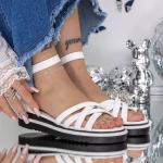 Ženski sandali z nizkim podplatom 3GZ66 Bela | Mei