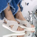 Ženski sandali z nizkim podplatom 3GZ26 Siva | Mei