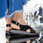 Ženski sandali z nizkim podplatom 3GZ32 Črna | Mei