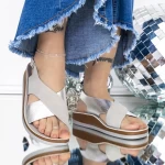 Ženski sandali z nizkim podplatom 3GZ32 Siva | Mei
