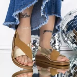 Ženski sandali z nizkim podplatom 3GZ32 Rumena | Mei