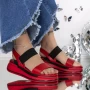 Ženski sandali s platformo 3GZ75 Rdeča | Mei